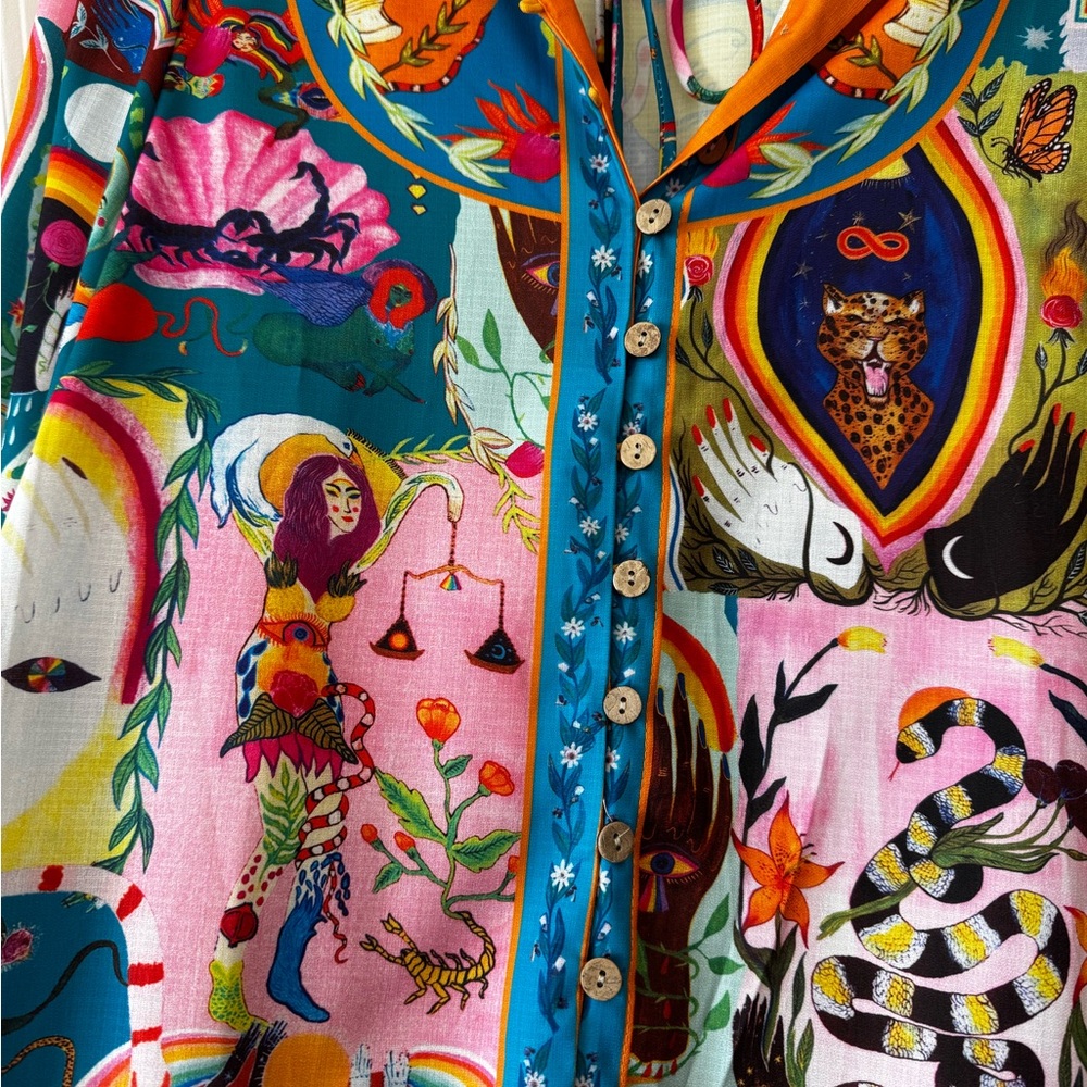 Sundayup Multicolor Printed Button-Front Mini Dre… - image 6